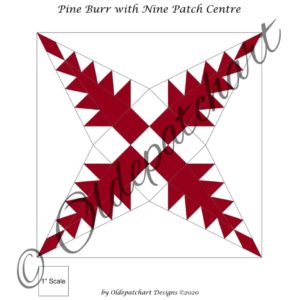 Pine Burr Block With Nine Patch Centre