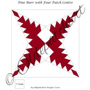 Pine Burr Block With Four Patch Centre