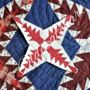 Pine Burr Quilt Block Reproduced at 7.5 inches