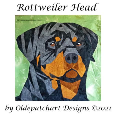 Rottweiler Head Quilt Square Rottweiler Head Quilt Square