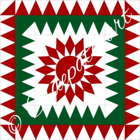 Sunflower Medallion Drawing Red And Greensm Sunflower Medallion Drawing Red And Greensm