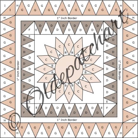 Sunflower Medallion Piecing Drawing WM Sunflower Medallion Piecing Drawing WM