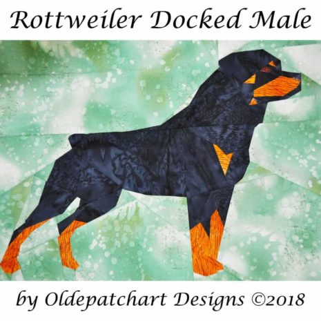 Rottweiler Docked Male Foundation Pattern Fabric Rottweiler Docked Male Foundation Pattern