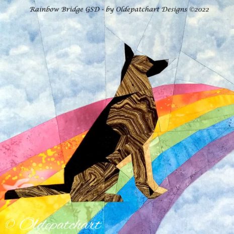 1 1 Rainbow Bridge GSD Foundation Paper Piecing Pattern Close Up Rainbow Bridge GSD Foundation Paper Piecing Pattern close up