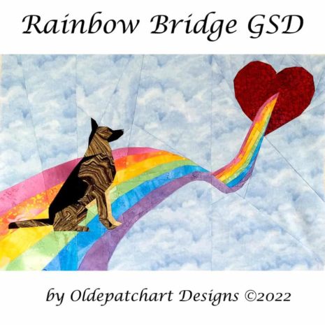 1 Rainbow Bridge Foundation Paper Piecing Pattern Square Quilt Rainbow Bridge GSD Foundation Paper Piecing Pattern quilt
