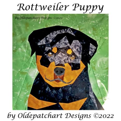 2 Rottweiler Puppy Foundation Paper Piecing Pattern Quilt Square Rottweiler Puppy Foundation Paper Piecing Pattern