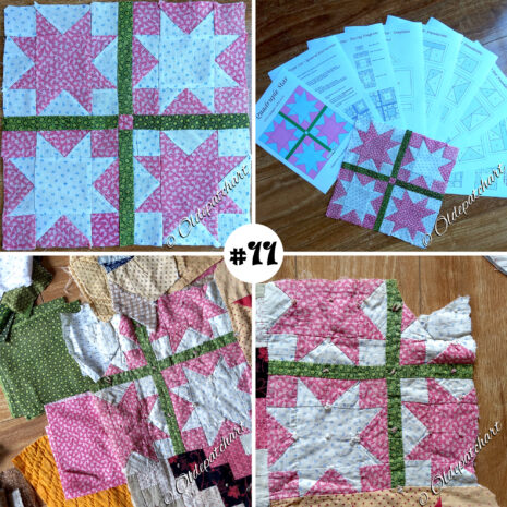 #11 Quadruple Star Block Collage Numbered #11 Quadruple Star Block Collage Numbered