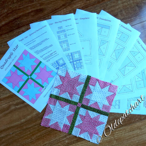 #11 Quadruple Star Block Pattern Pages #11 Quadruple Star Block Pattern Pages