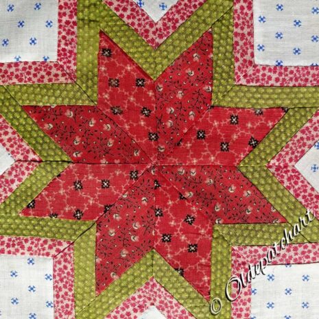 #40 Log Cabin Star Closeup Restored Block #40 Log Cabin Star Closeup Restored Block