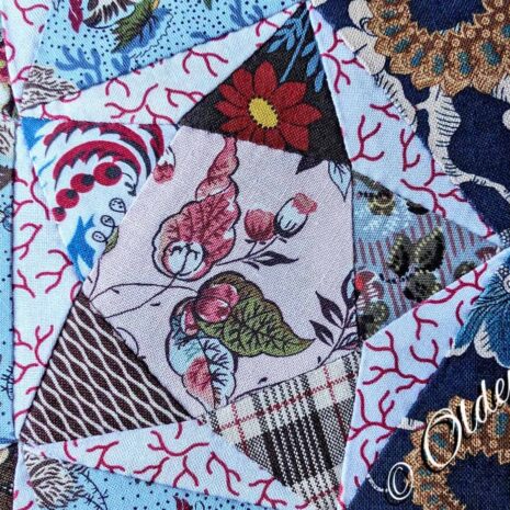 Pentagon Star Doll Quilt block Closeup Pentagon Star Doll Quilt block Closeup